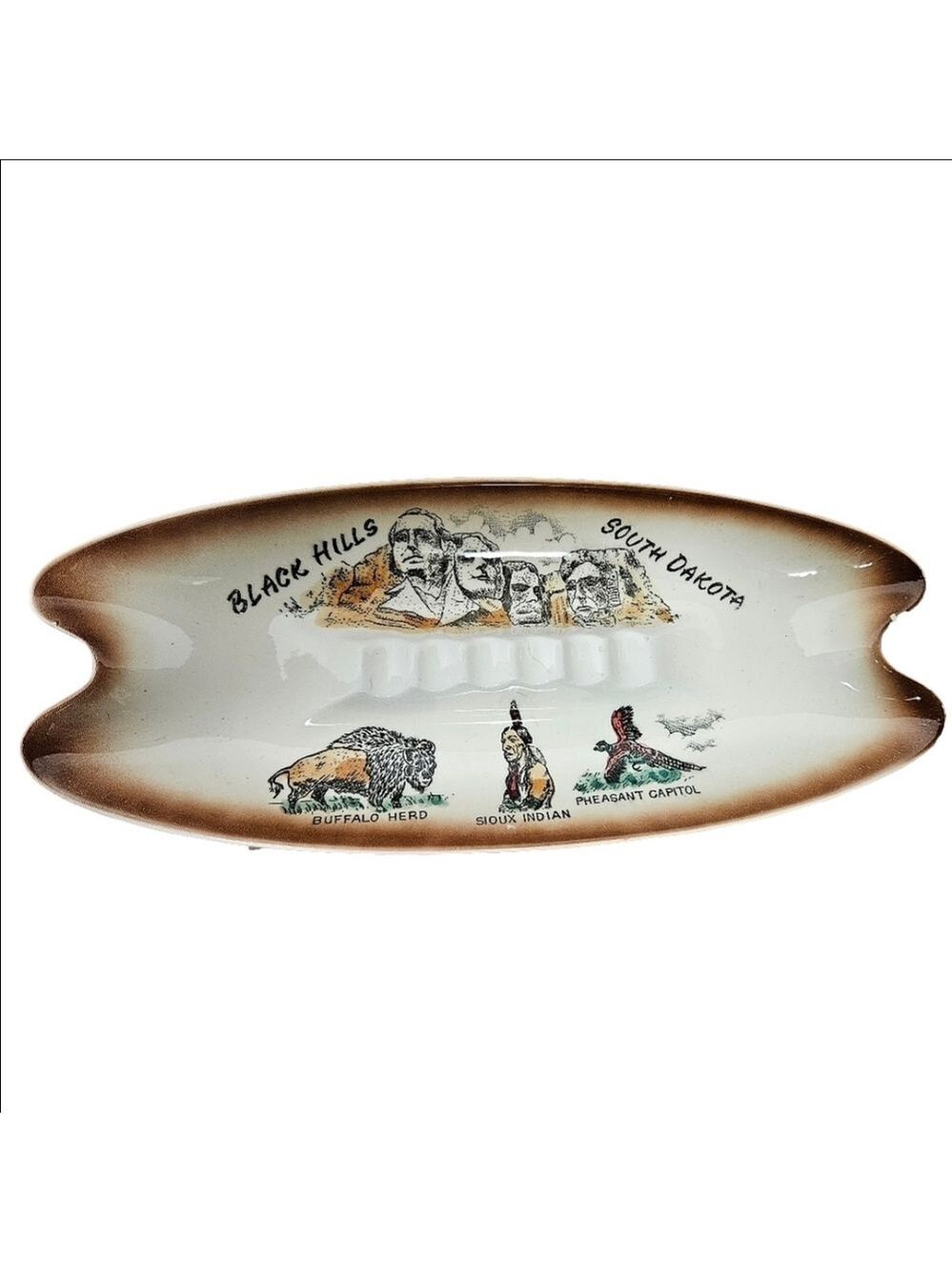 Vintage Black Hills South Dakota Oval Souvenir Ashtray